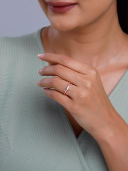 GIVA - 925 Silver Women Rose Gold Plated Elegant Adjustable Ring