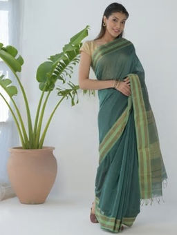 Fabindia - Cotton Silk Gicha Striped Sari