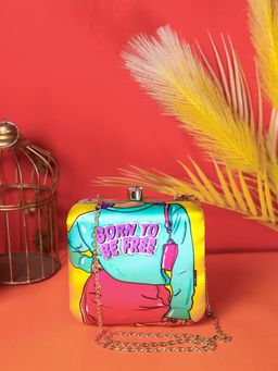 SWISNI - Blue Printed Digital Clutch Bag