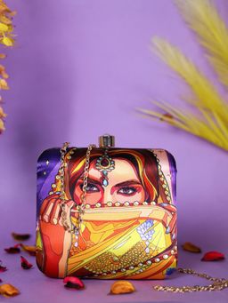 SWISNI - Multi-Color Lady Printed Clutch Bag