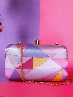 SWISNI - Multi-Color Abstract Digital Printed Clutch