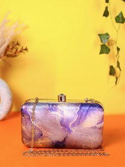 SWISNI - Multi-Color Marble Digital Printed Clutch