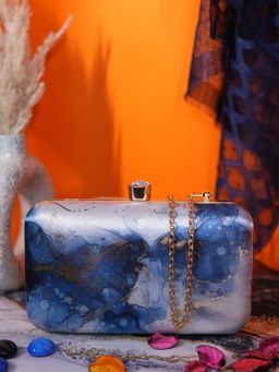 SWISNI - Multi-Color Marble Digital Printed Clutch