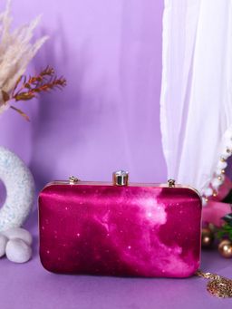 SWISNI - Pink Printed Digital Clutch Bag