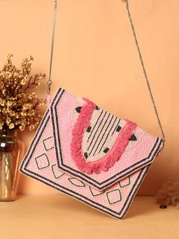 SWISNI - Pink Banjara Boho Sling Bag