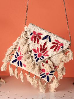SWISNI - Beige Banjara Boho Sling Bag