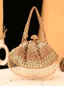 SWISNI - Golden Heavy Embellished Batua Bag