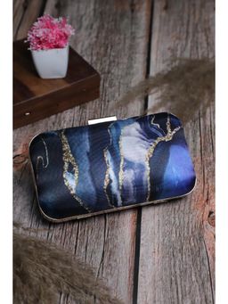 SWISNI - Womens Blue Abstract Clutch