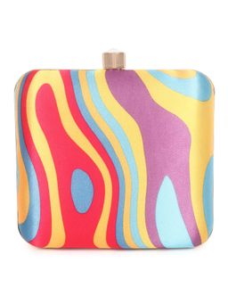 SWISNI - Multi-Color Stripes Printed Assorted Clutch Bag