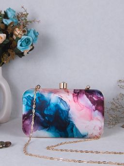 SWISNI - Womens Multi-Color Abstract Clutch