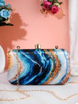 SWISNI - Multi-Color Abstract Digital Printed Clutch Bag