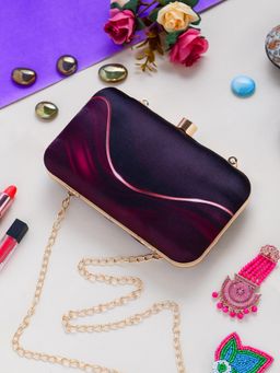 SWISNI - Blue Abstract Digital Printed Clutch Bag