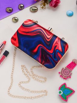 SWISNI - Multi-Color Abstract Digital Printed Clutch Bag