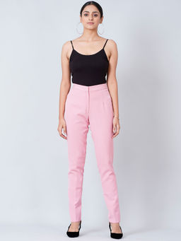 First Resort by Ramola Bachchan - Pink Slim Fit Pants