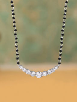 Ornate Jewels - 925 Silver American Diamond Nine Stone Mangalsutra for Women (One Size)