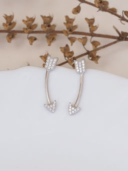 Ornate Jewels - 925 Silver American Diamond Climber Earring For Women & Girls (One Size)