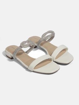 Lemon & Pepper - White & Silver Party Heel Sandals