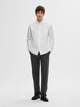 Selected - White Organic Cotton Oxford Casual Shirt