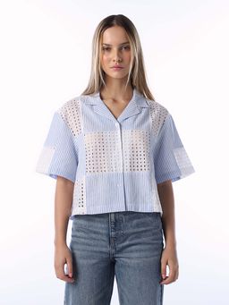 ONLY - Womens Boxy Blue Shirt