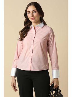 Allen Solly - Women Pink Stripe Long Sleeves Shirt