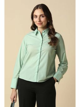 Allen Solly - Women Green Stripe Long Sleeves Shirt