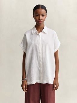 GANT - Women White Relaxed Pure Linen Shirt