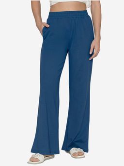 Bonjour - Womens Strong Blue Flared Trousers