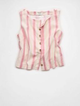 American Eagle - AE Linen-Blend Sleeveless Shirt