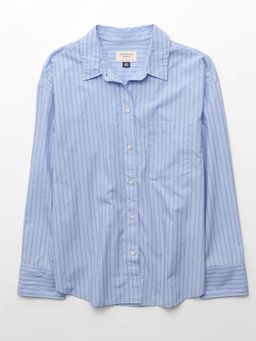 American Eagle - AE Poplin Button-Up Blue Shirt