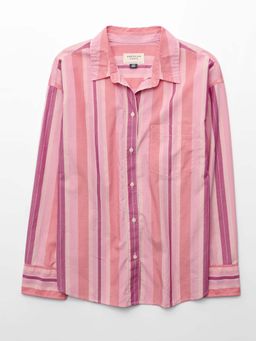 American Eagle - AE Poplin Button-Up Pink Shirt