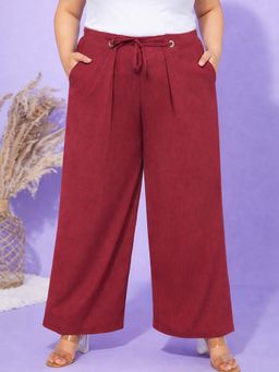 Martini - Women Rust Plus Size Eyelet Women Western Trousers