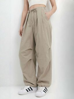 Outzidr - Khaki Baggy Fit Trousers