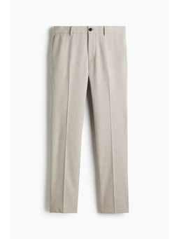 H&M - Men Beige Slim Fit Tailored Trousers