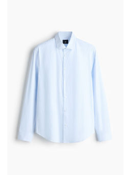 H&M - Men Blue Slim Fit Stretch Shirt