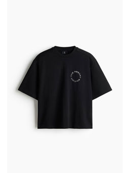 H&M - Men Black Oversized Fit Boxy-Style T-Shirt