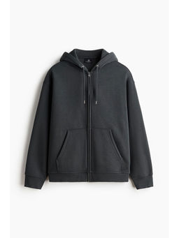 H&M - Men Grey Loose Fit Zip-Through Hoodie
