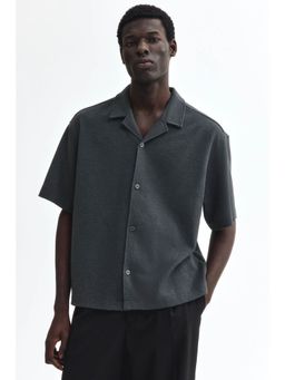 H&M - Men Grey Relaxed Fit Resort Shirt