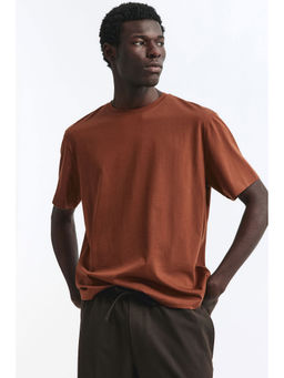 H&M - Men Brown Regular Fit Pima Cotton T-Shirt