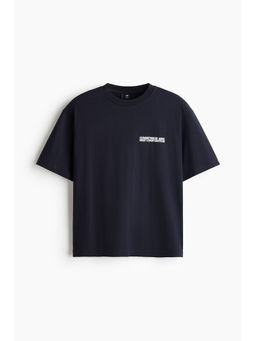 H&M - Men Blue Relaxed Fit Printed T-Shirt
