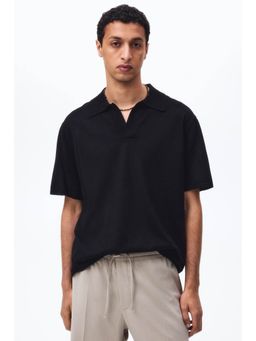 H&M - Men Black Relaxed Fit Polo Shirt