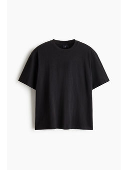 H&M - Men Black Relaxed Fit Cotton T-Shirt
