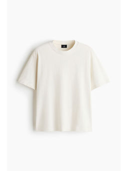 H&M - Men White Relaxed Fit Cotton T-Shirt