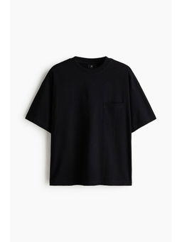 H&M - Men Black Oversized Fit Cotton T-Shirt