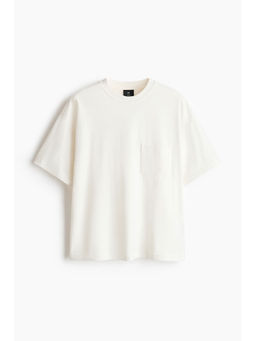 H&M - Men White Oversized Fit Cotton T-Shirt
