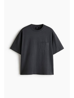 H&M - Men Grey Oversized Fit Cotton T-Shirt