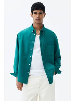 H&M - Men Green Relaxed Fit Oxford Shirt