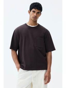 H&M - Men Brown Relaxed Fit Cotton T-Shirt