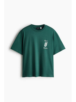 H&M - Men Green Loose Fit T-Shirt