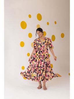 Polago Clothing - Multi-Color Floral Flared Dress