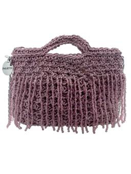 Palette - Purple Jardin Dahlia Aubergine Crochet Beaded Handbag